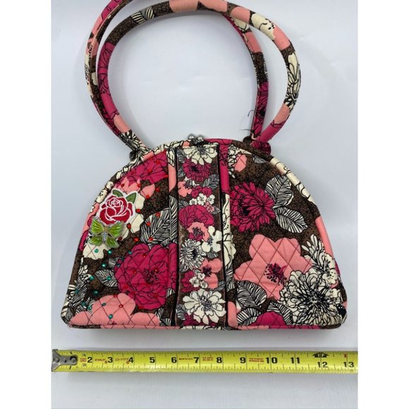 VERA BRADLEY Quilted Tote Bag w/ Wallet Black Red - Picture 5 of 13